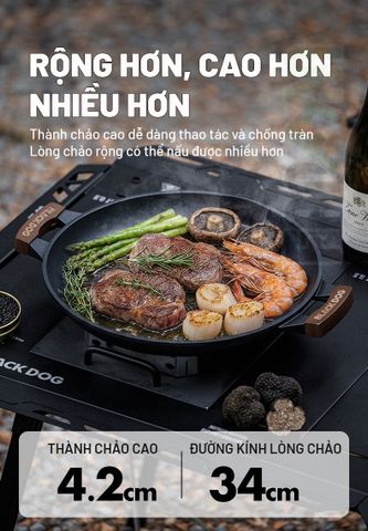 Chảo nhôm Camping đáy bằng Blackdog CBD2550CF021