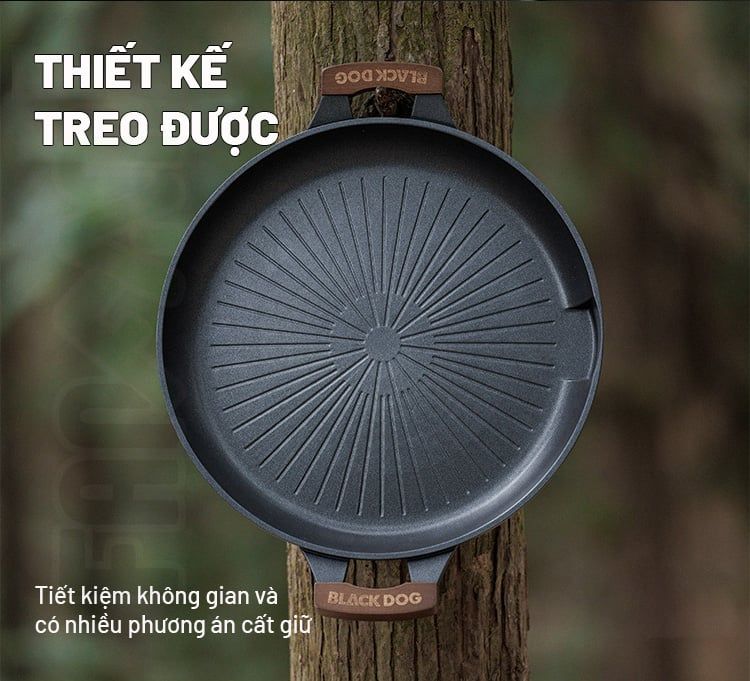Chảo nhôm Camping đáy bằng Blackdog CBD2550CF021