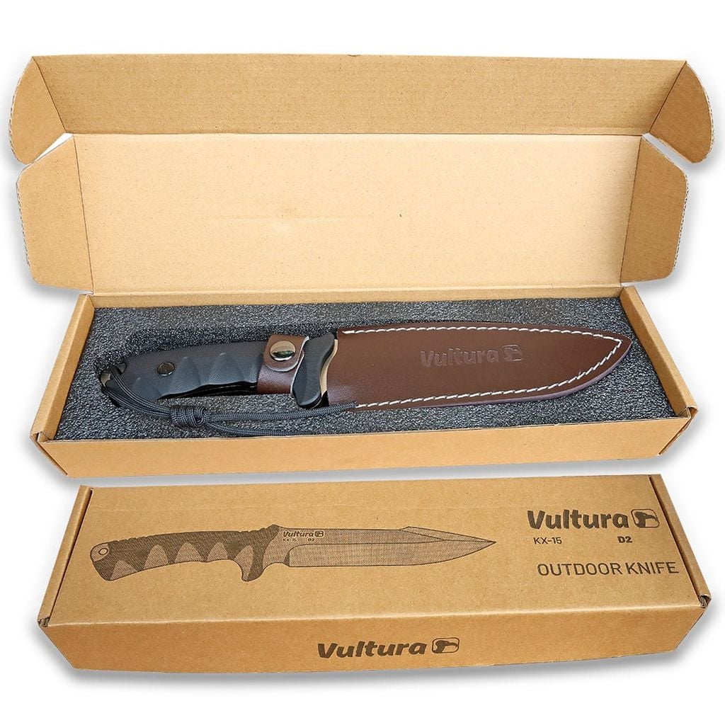 Dao sinh tồn Outdoor full-tang thép D2 Vultura KX-15