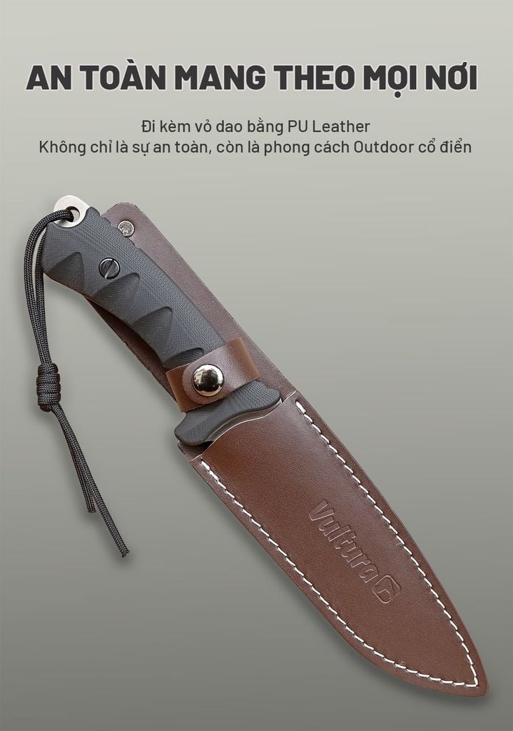 Dao sinh tồn Outdoor full-tang thép D2 Vultura KX-15