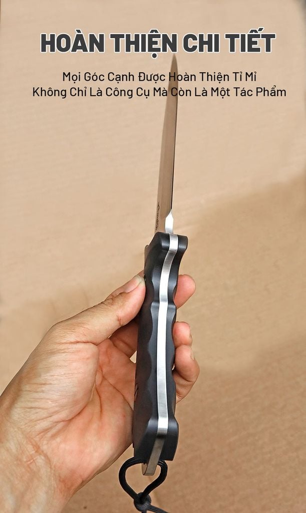 Dao sinh tồn Outdoor full-tang thép D2 Vultura KX-15