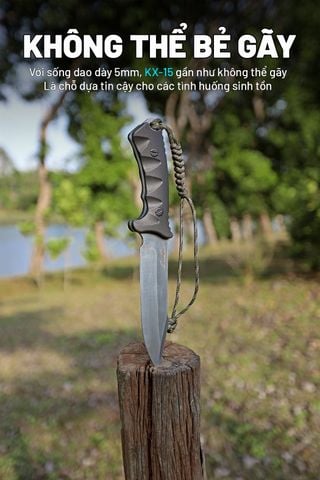 Dao sinh tồn Outdoor full-tang thép D2 Vultura KX-15