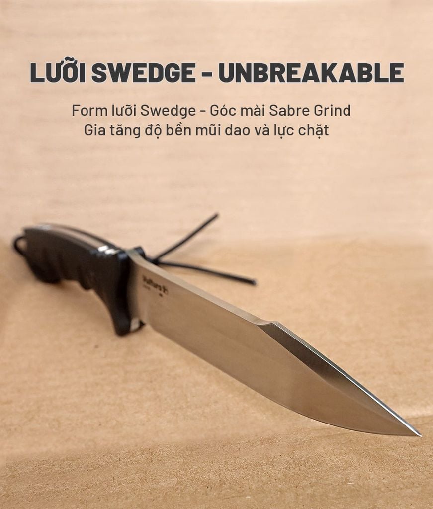 Dao sinh tồn Outdoor full-tang thép D2 Vultura KX-15