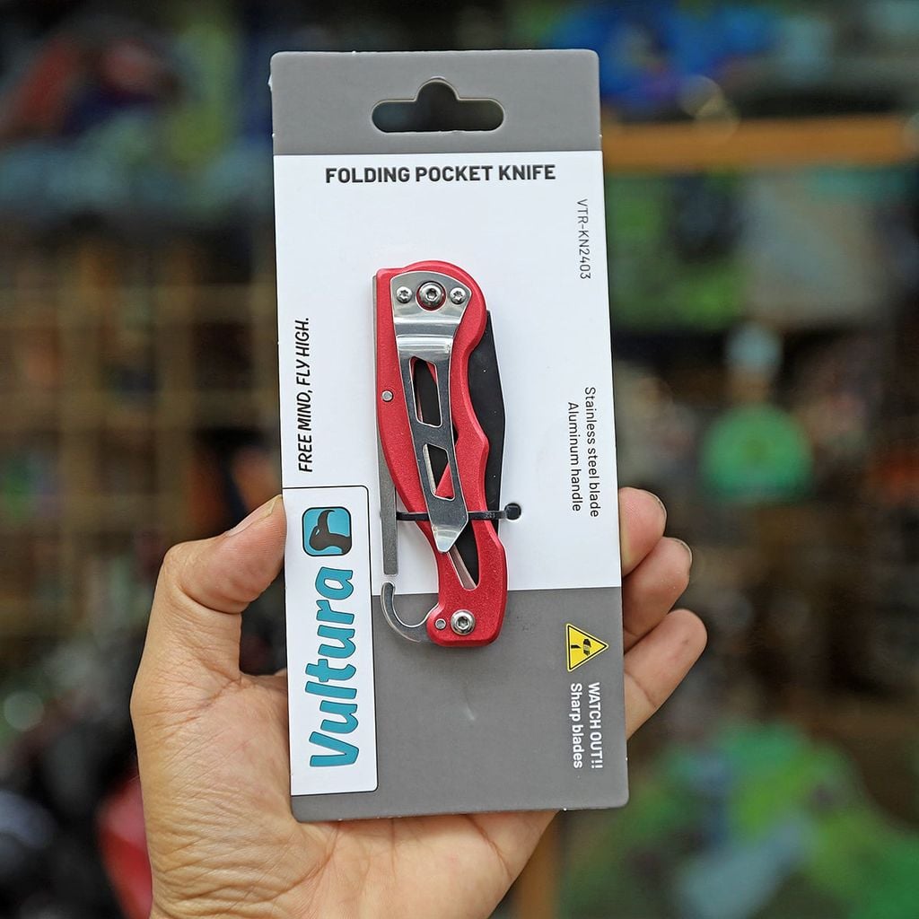 Dao xếp dã ngoại tích hợp móc Carabiner Vultura VTR-KN2403