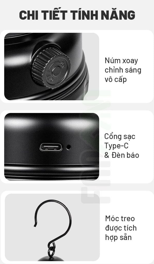 Đèn bão cắm trại treo lều Blackdog CBD2550ZM043