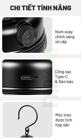 Đèn bão cắm trại treo lều Blackdog CBD2550ZM043