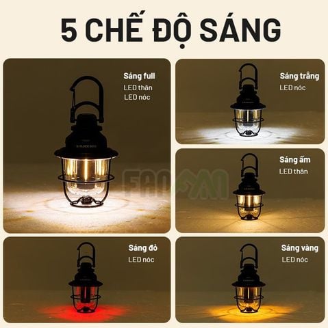 Đèn treo, để bàn cắm trại Retro Vintage BLACKDOG CBD2450ZM013