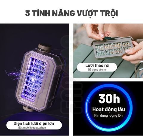 Đèn pin bắt muỗi cắm trại đa năng Naturehike CNK2550ZM013