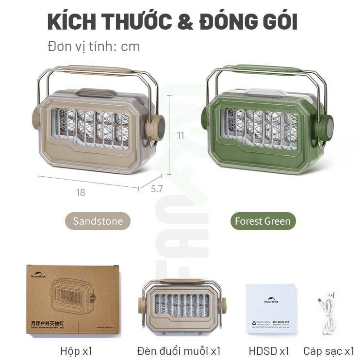 Đèn pin bắt muỗi cắm trại đa năng Naturehike CNK2550ZM013