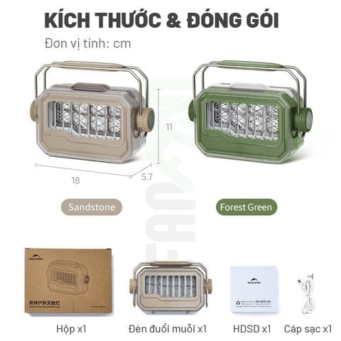 Đèn pin bắt muỗi cắm trại đa năng Naturehike CNK2550ZM013