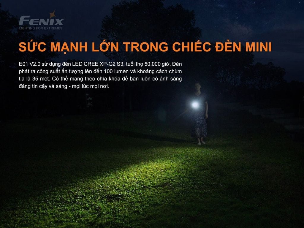 Đèn pin móc khóa Fenix E01 Ver2.0