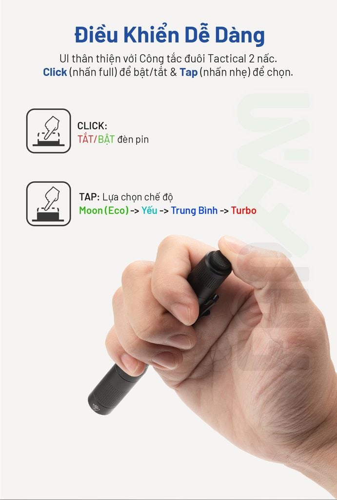 Wuben PL01 Đèn bút túi áo EDC (đèn pin bác sĩ)