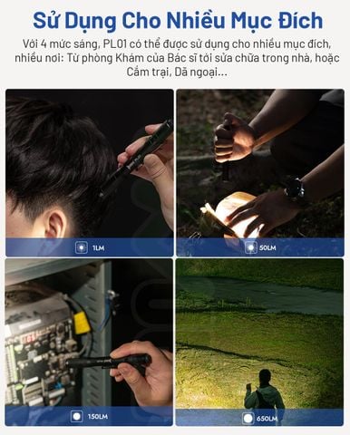 Wuben PL01 Đèn bút túi áo EDC (đèn pin bác sĩ)