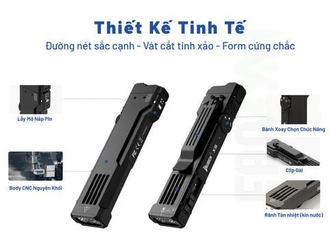 Wuben X5 đèn pin EDC 1300 Lumens + Laser + UV đa năng