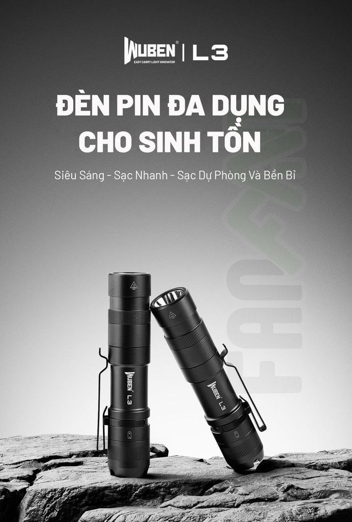 Wuben L3 đèn pin EDC sạc nhanh siêu sáng