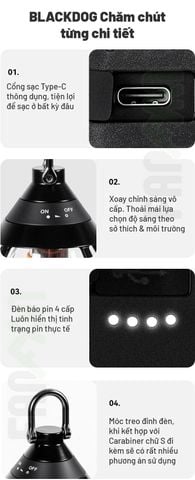 Đèn treo UFO trang trí cắm trại Blackdog CBD2550ZM029