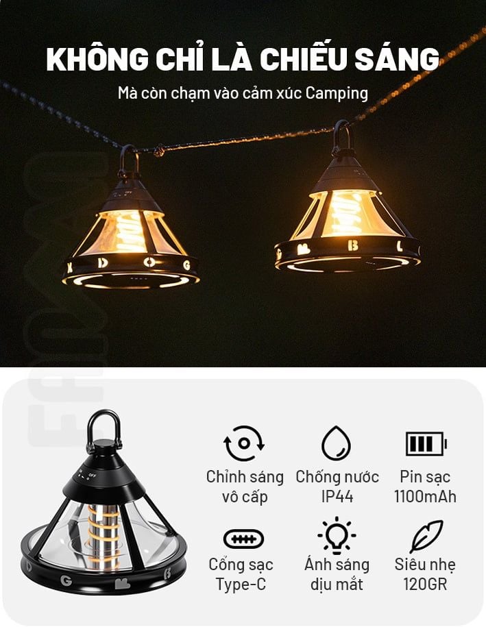 Đèn treo UFO trang trí cắm trại Blackdog CBD2550ZM029