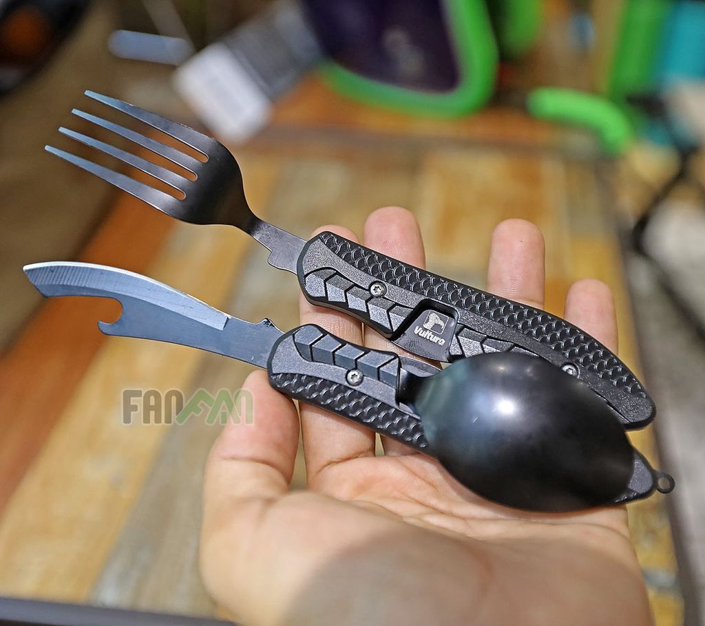 Bộ đồ ăn 2 mảnh với dao muỗng nĩa 4 trong 1 Vultura VTR-TW2401