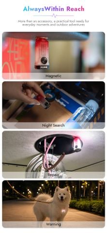 Wuben E2 Đèn pin EDC dây chuyền móc khóa 150LMs, chất liệu dạ quang