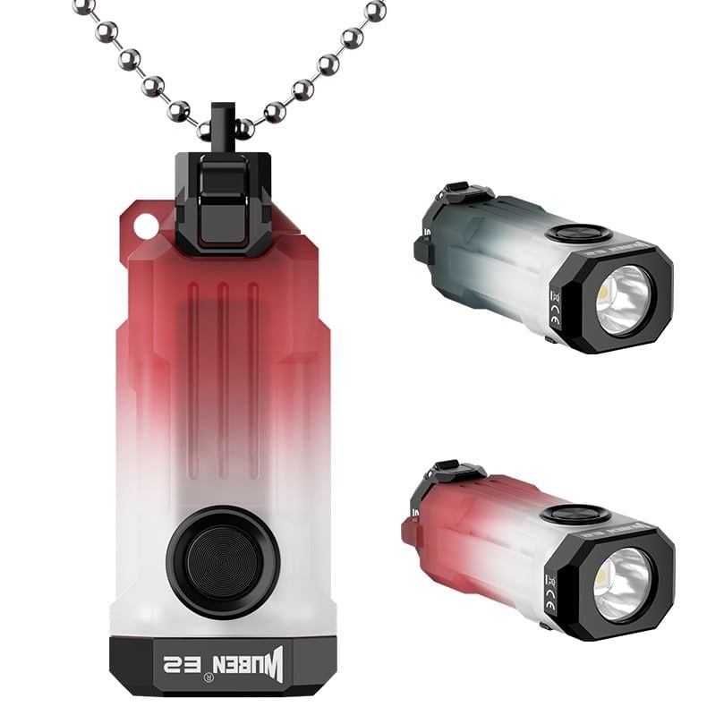 Wuben E2 Đèn pin EDC dây chuyền móc khóa 150LMs, chất liệu dạ quang