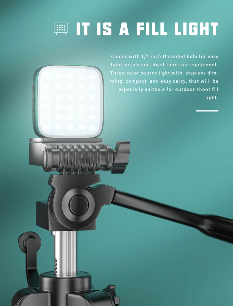 Wuben F5 Đèn pin vuông trợ sáng cắm trại 500 Lumens kiêm sạc dự phòng