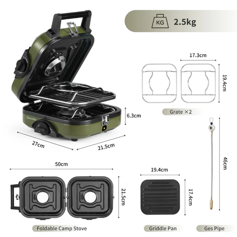 Bếp gas đôi xếp gọn Naturehike NH22RJ003 (mẫu mới 2025)