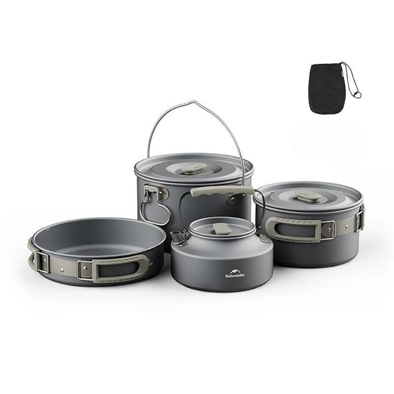 Bộ nồi nhôm dã ngoại xếp gọn 4 món Naturehike CNK2450CF010