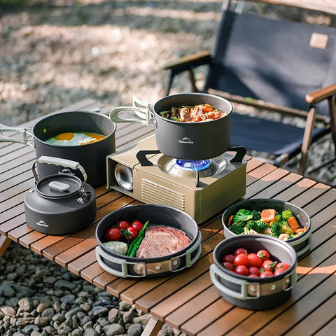 Bộ nồi nhôm dã ngoại xếp gọn 4 món Naturehike CNK2450CF010