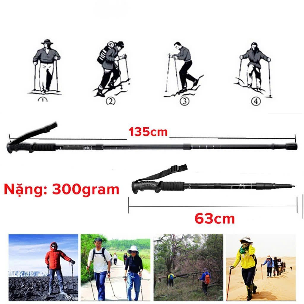 Gậy trekking leo núi nhôm khóa xoay Vultura VTR-TP2501