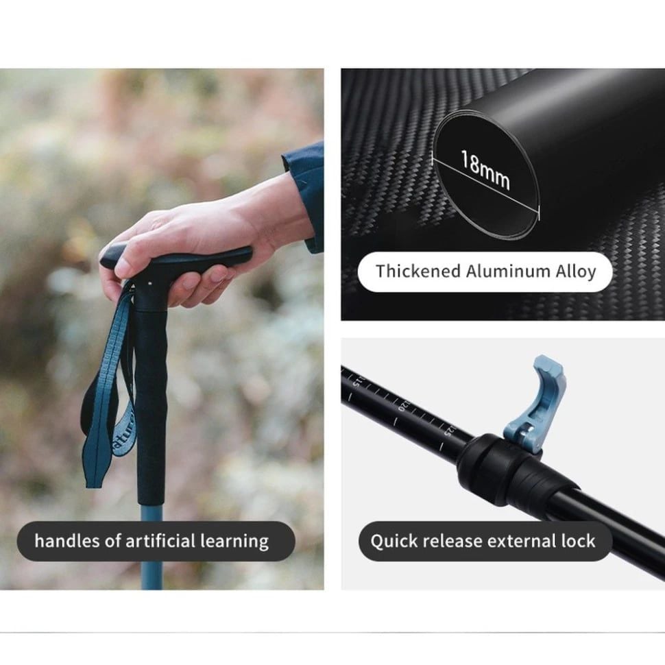 Gậy Trekking cán chữ T rút gọn 3 khúc Naturehike CNK2550DS012
