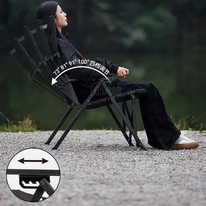 Ghế cắm trại gấp gọn lưng cao tựa đầu BLACKDOG CBD2450JJ042