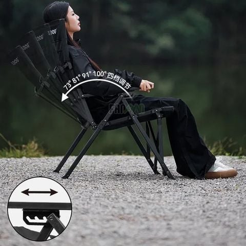 Ghế cắm trại gấp gọn lưng cao tựa đầu BLACKDOG CBD2450JJ042