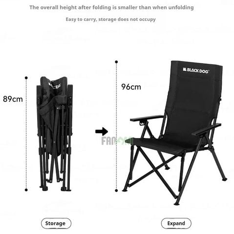 Ghế cắm trại gấp gọn lưng cao tựa đầu BLACKDOG CBD2450JJ042