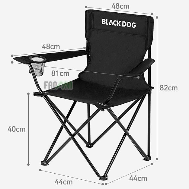 Ghế cắm trại câu cá gấp gọn tựa tay BLACKDOG CBD2550JJ054