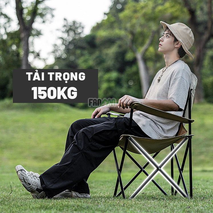 Ghế cắm trại câu cá gấp gọn tựa tay BLACKDOG CBD2550JJ054