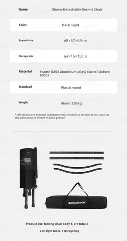 Ghế Kermit cắm trại xếp gọn BLACKDOG CBD2450JJ043