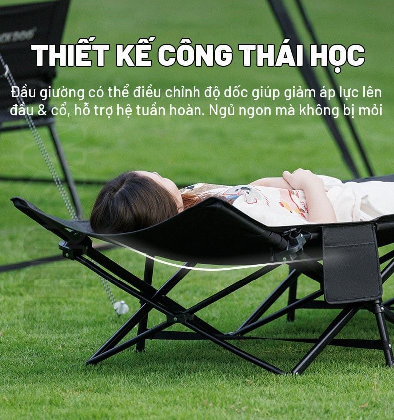 Giường Cot xếp gọn dã ngoại Blackdog CBD2550WS059