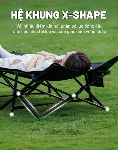 Giường Cot xếp gọn dã ngoại Blackdog CBD2550WS059