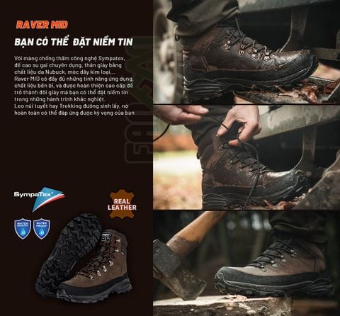 Hanagal Raver-MID Giày Trekking chuyên nghiệp cho môi trường khắc nghiệt