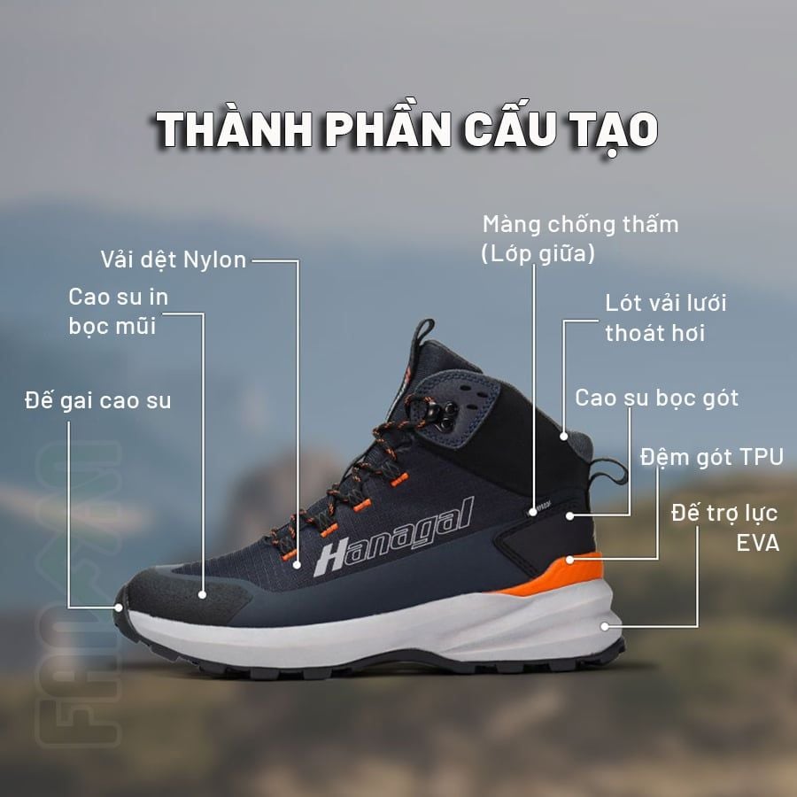 Hanagal Terralite Giày Trekking chống thấm đa địa hình