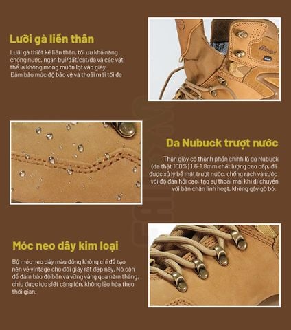 Hanagal Trail-Blazer Giày Hiking chống thấm nước da Nubuck
