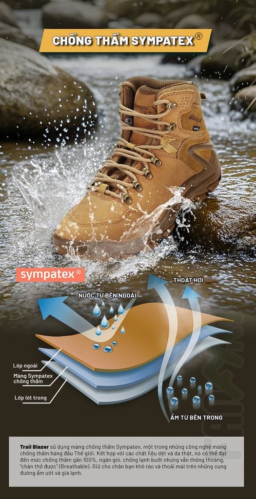 Hanagal Trail-Blazer Giày Hiking chống thấm nước da Nubuck