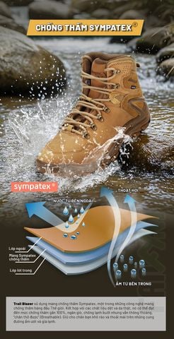Hanagal Trail-Blazer Giày Hiking chống thấm nước da Nubuck