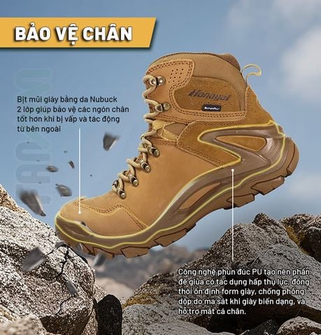 Hanagal Trail-Blazer Giày Hiking chống thấm nước da Nubuck