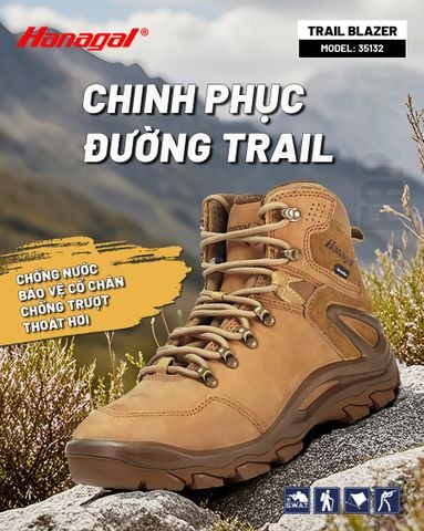 Hanagal Trail-Blazer Giày Hiking chống thấm nước da Nubuck