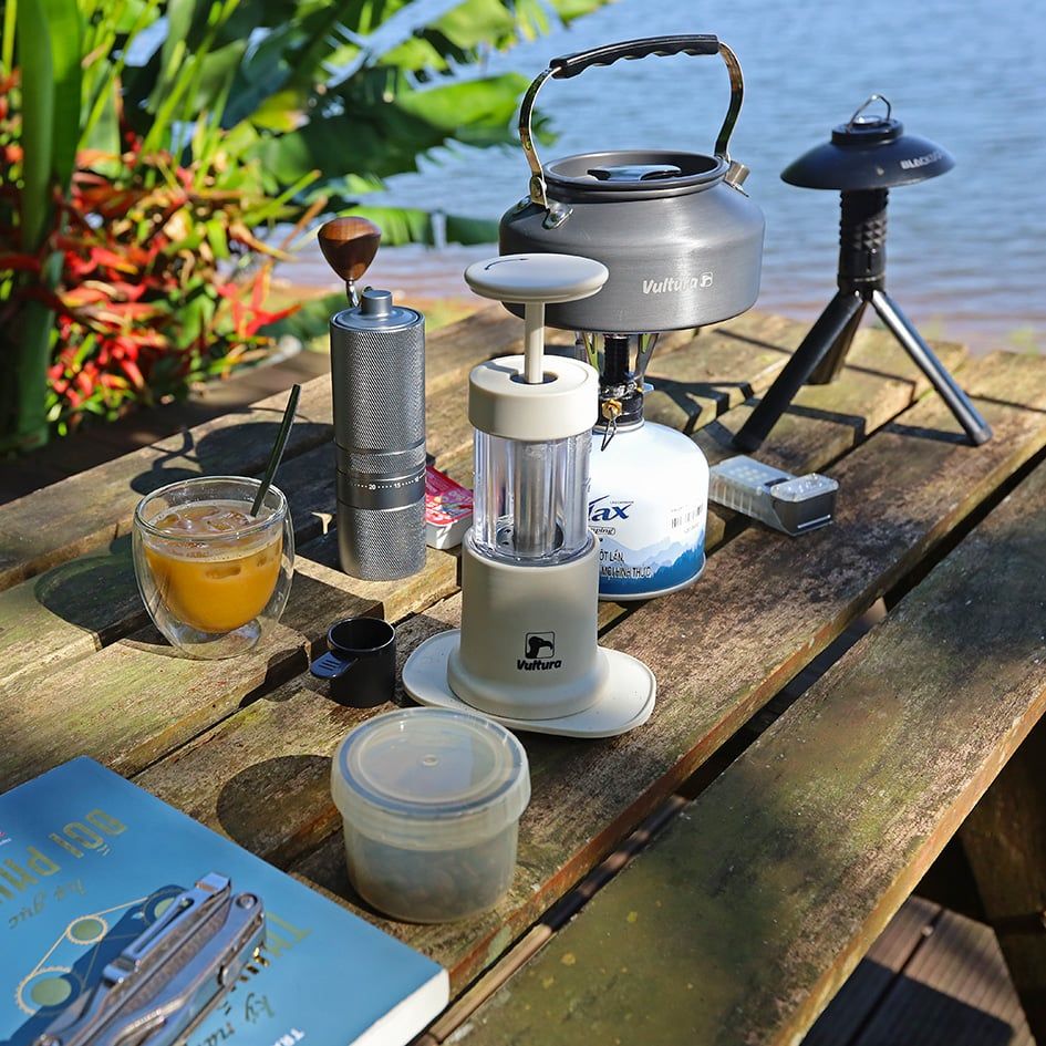 Dụng cụ pha cà phê Espresso cắm trại thủ công Vultura Campresso KF1