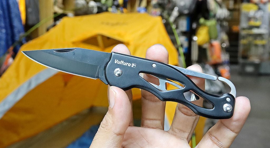 Dao xếp dã ngoại tích hợp móc Carabiner Vultura VTR-KN2403