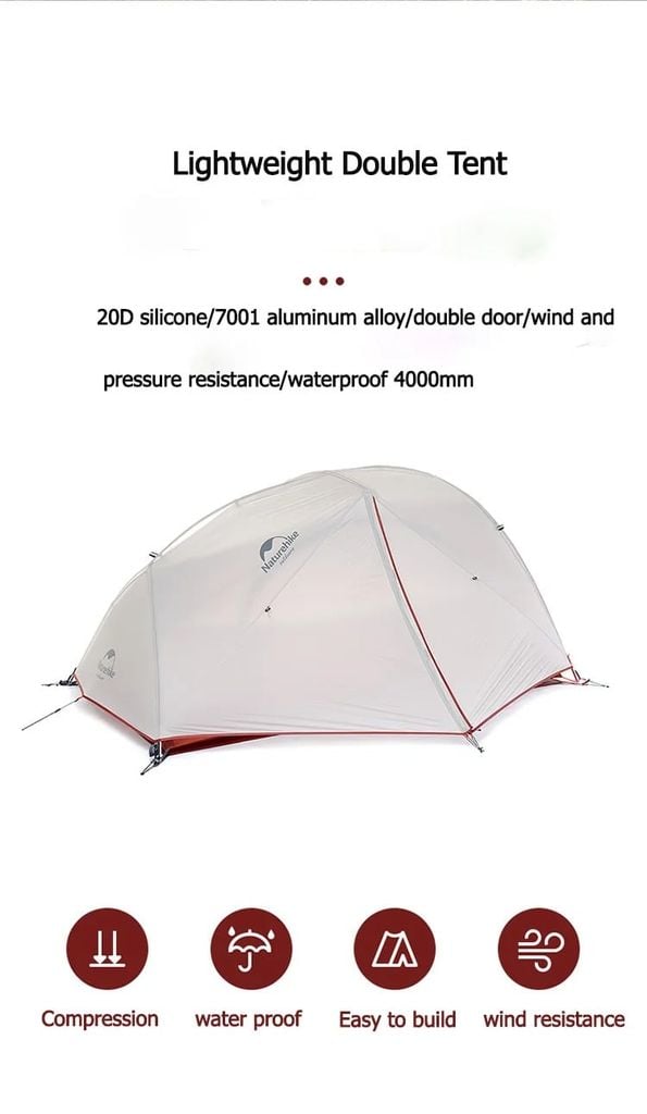 Lều Trekking 2 người Naturehike Star River Ultralight NH17T012-T