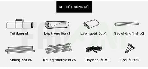 Lều 6 người dựng nhanh BLACKDOG Mountain Garden 6.8 CBD2450WS050