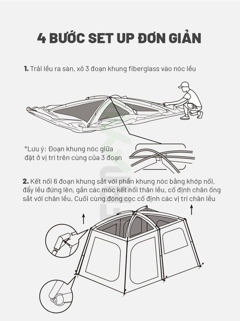 Lều 6 người dựng nhanh BLACKDOG Mountain Garden 6.8 CBD2450WS050